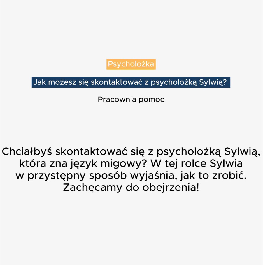 Jak możesz się skontaktować z psycholożką Sylwią?