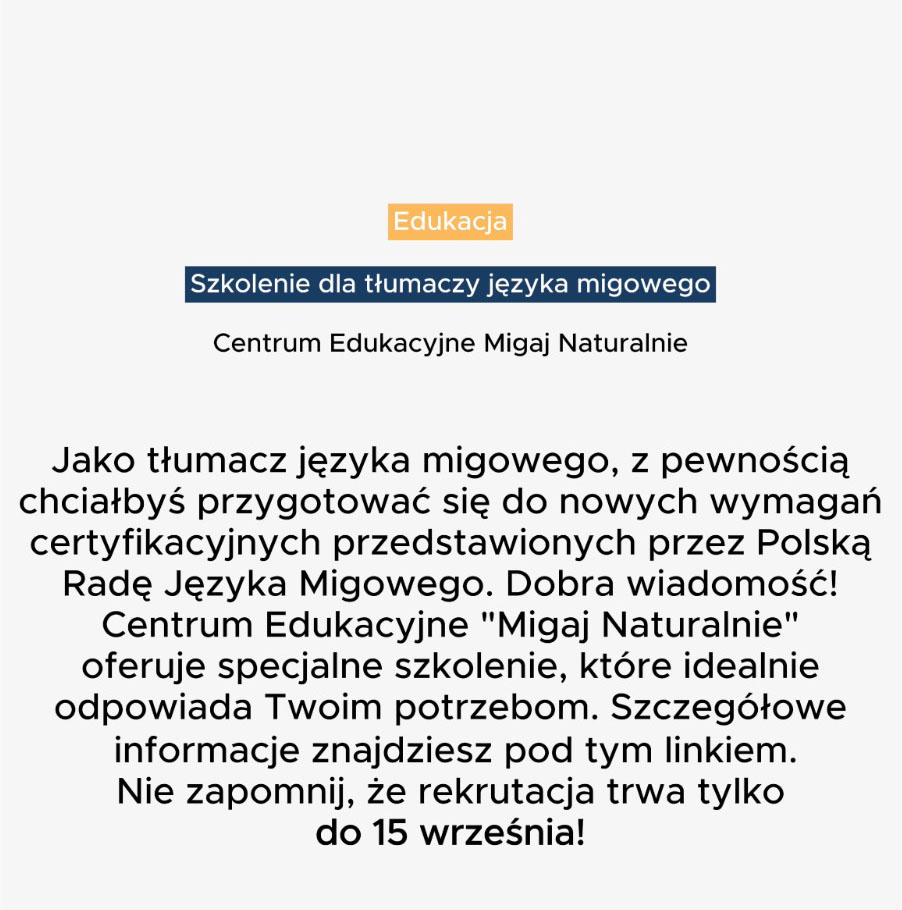 Szkolenie dla tłumaczy języka migowego