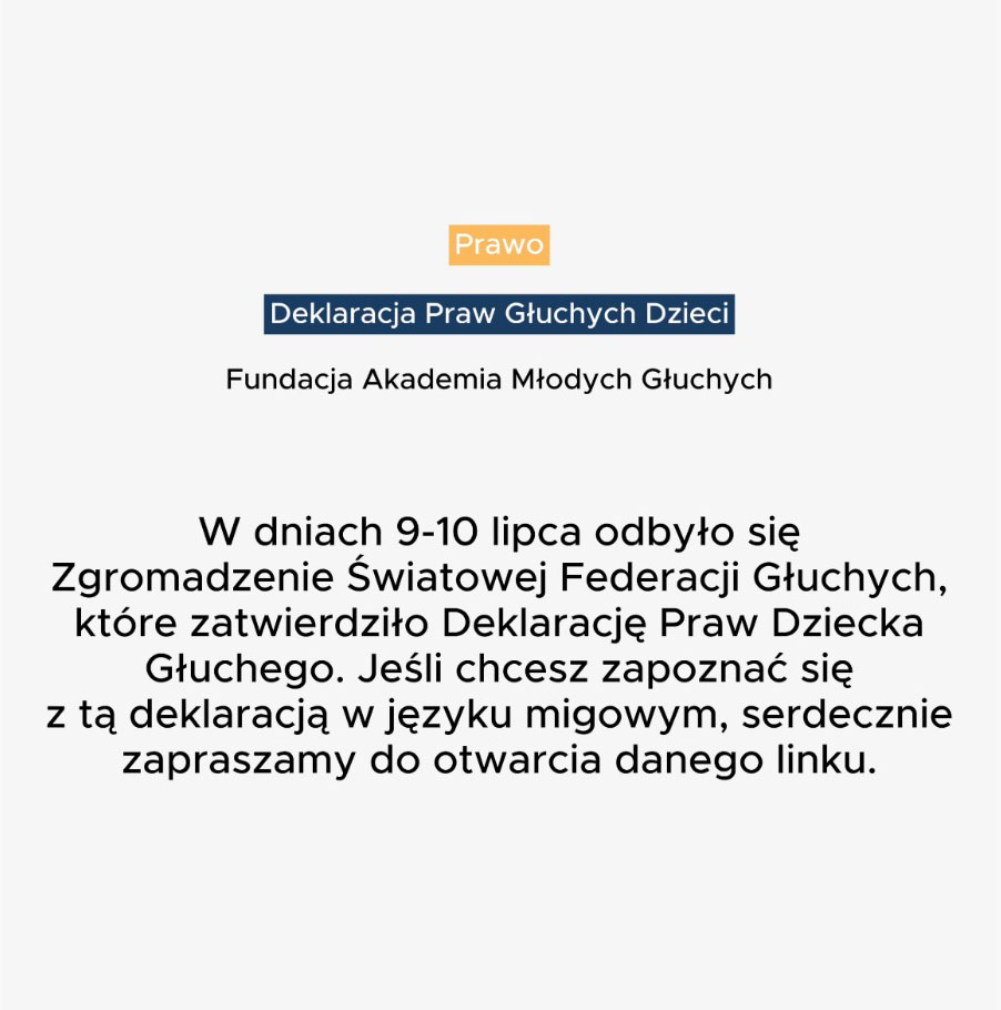 Deklaracja Praw Głuchych Dzieci