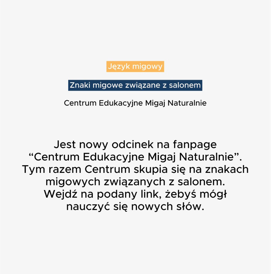 Znaki migowe związane z salonem