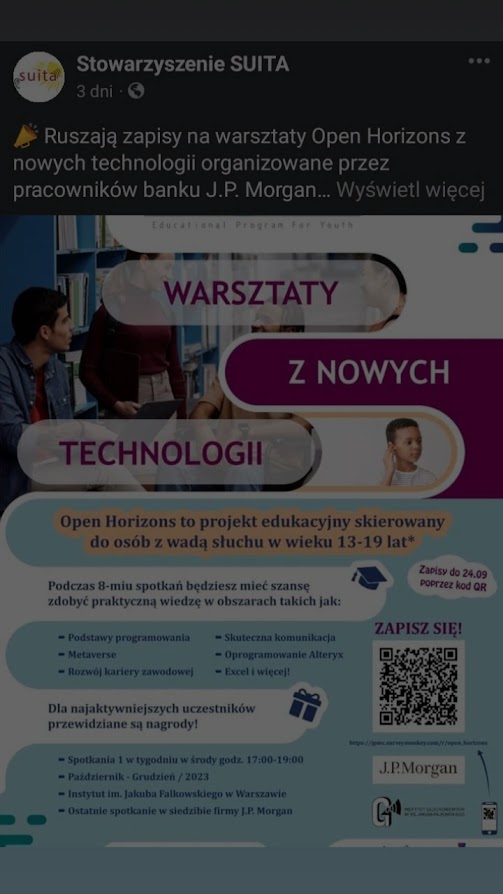 Warsztaty Open Horiznos z nowych technologii