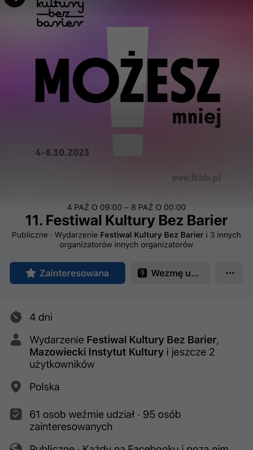 11 Festiwal Kultury Bez Barier