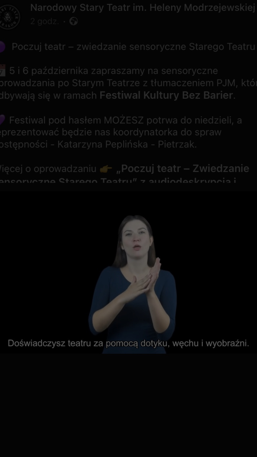 Poczuj teatr - Zwiedzanie sensoryczne Starego Teatru