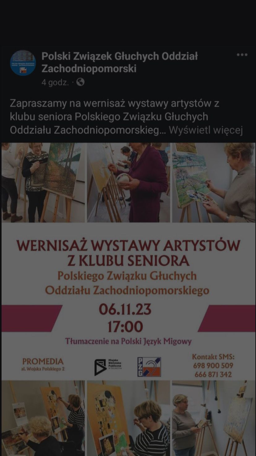 Wernisaż wystawy artystów z klubu seniora