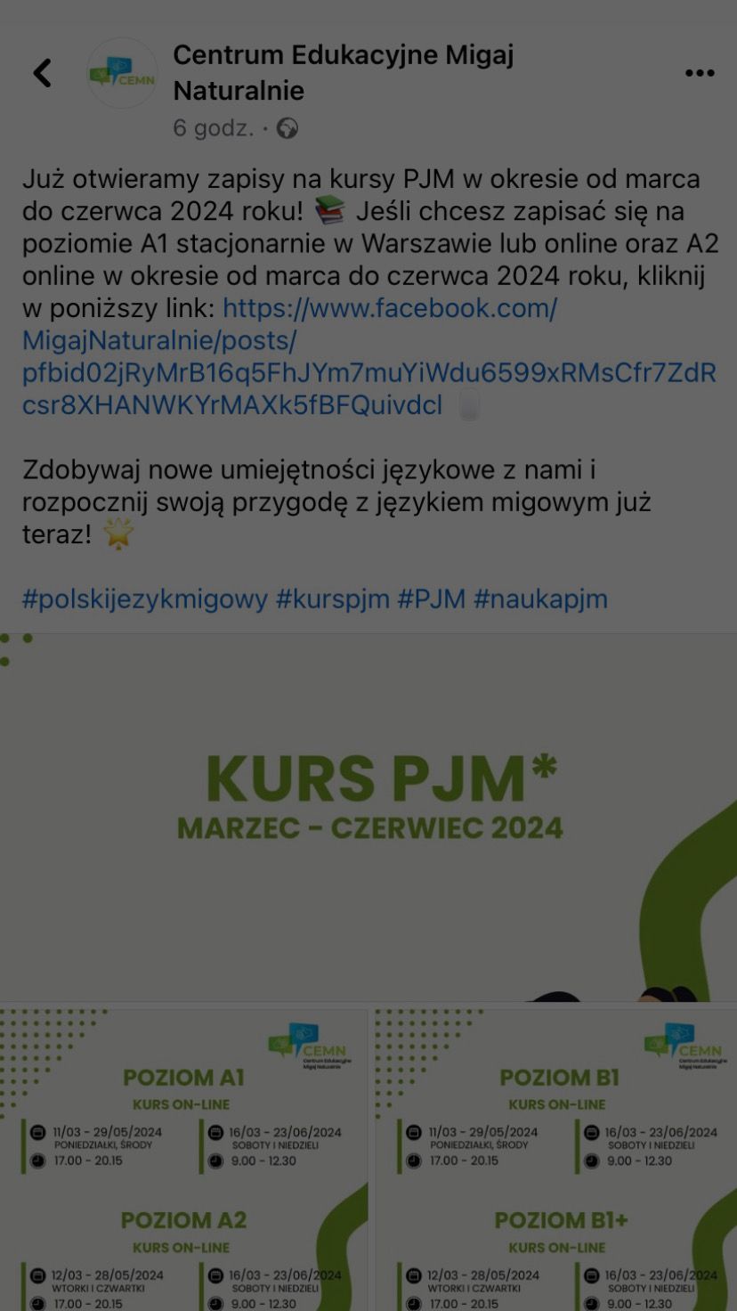 Zapisy na kursy PJM w okresie od marca do czerwca 2024 roku!