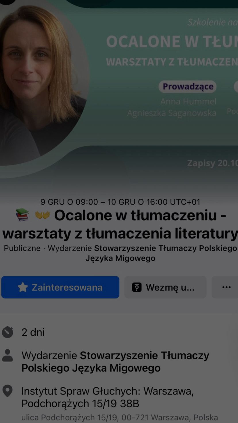 Ocalone w tłumaczeniu - warsztaty z tłumaczenia literatury