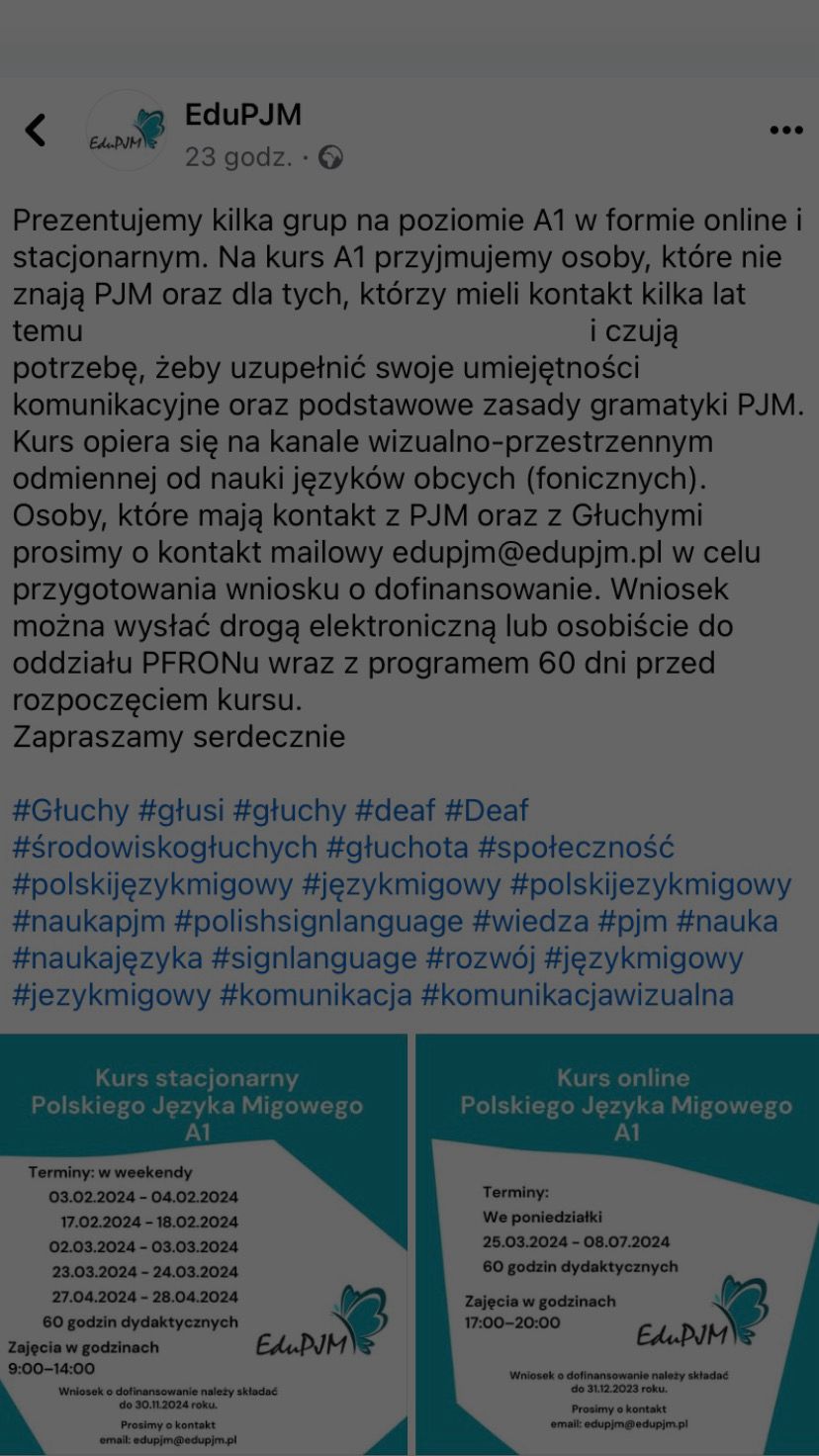 Kursy stacjonarne/online na poziomie A1