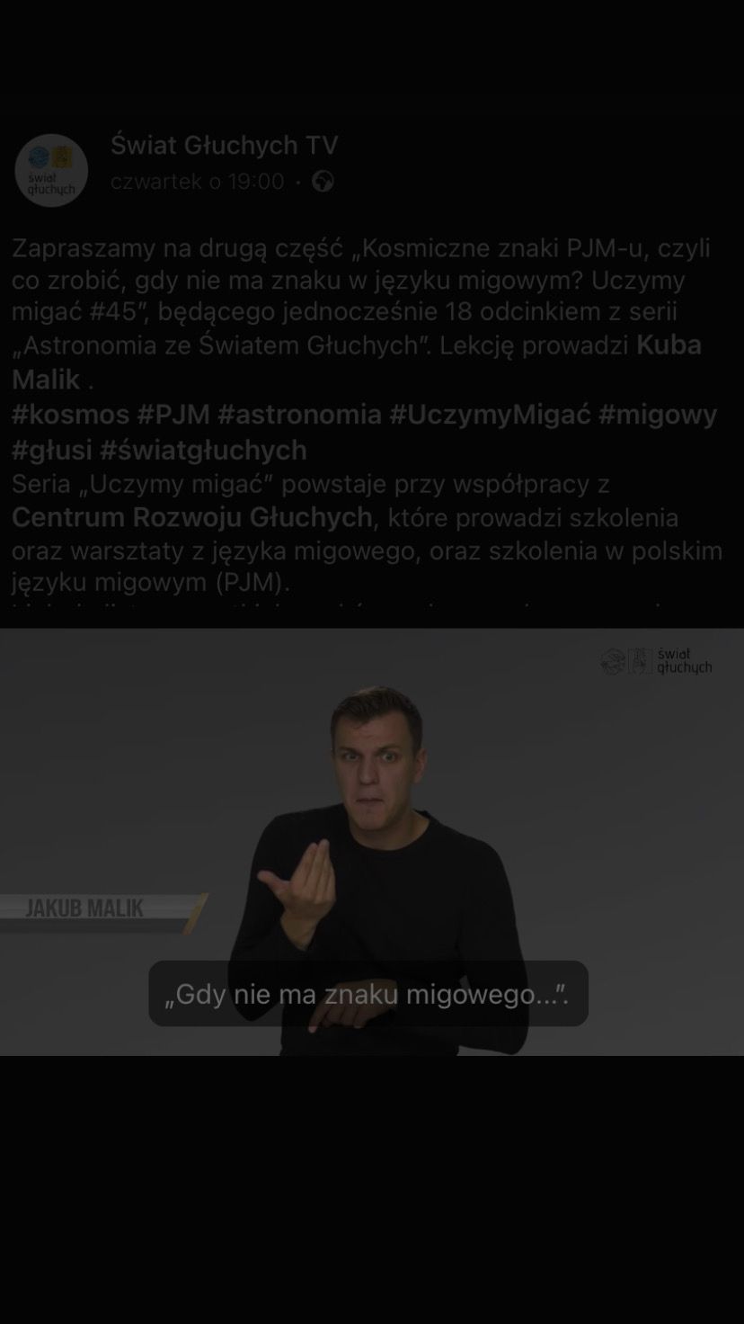 Kosmiczne znaki PJM-u, czyli, co zrobić, gdy nie ma znaku w języku migowym?