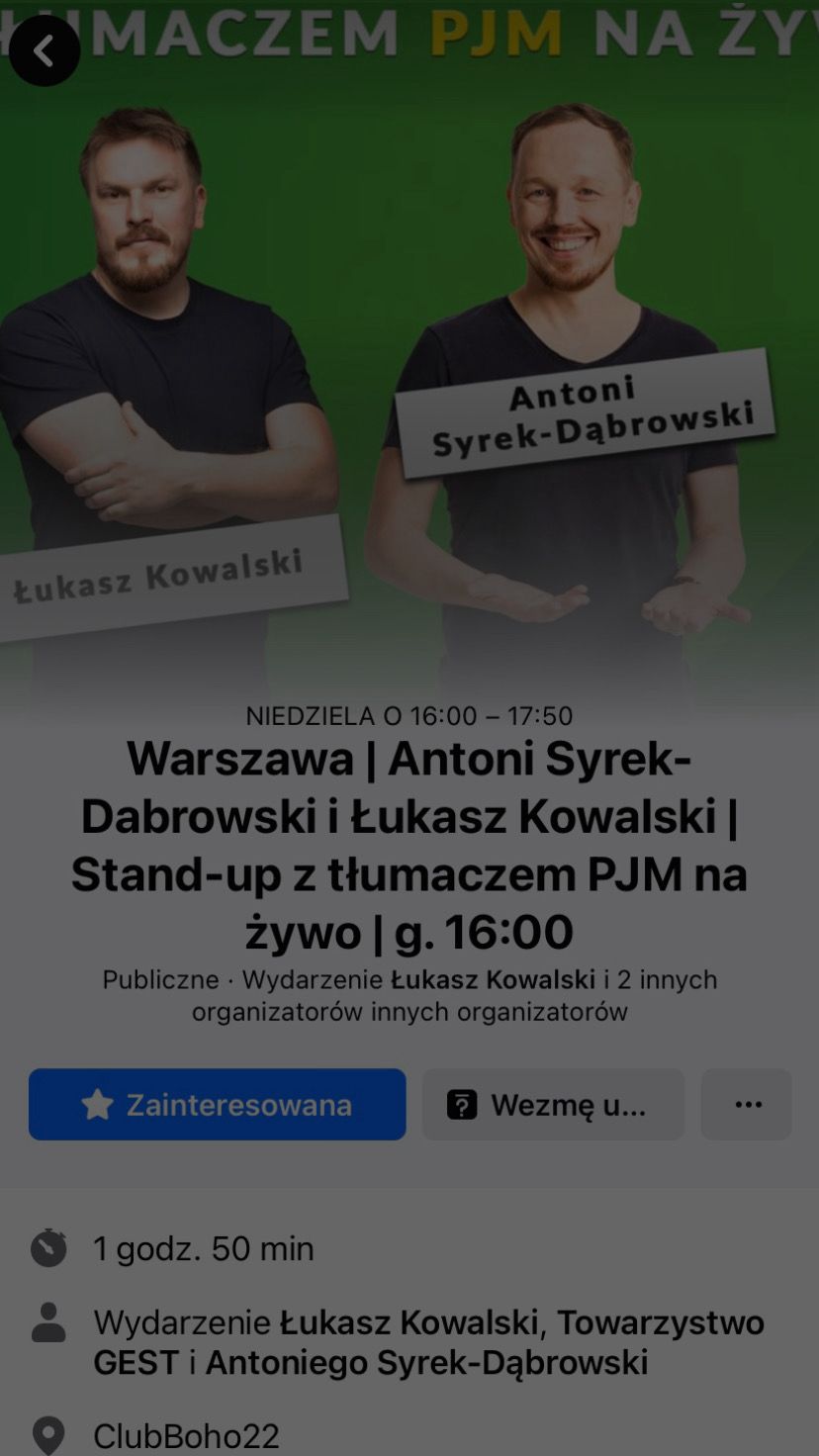 Stand-up z tłumaczem języka migowego