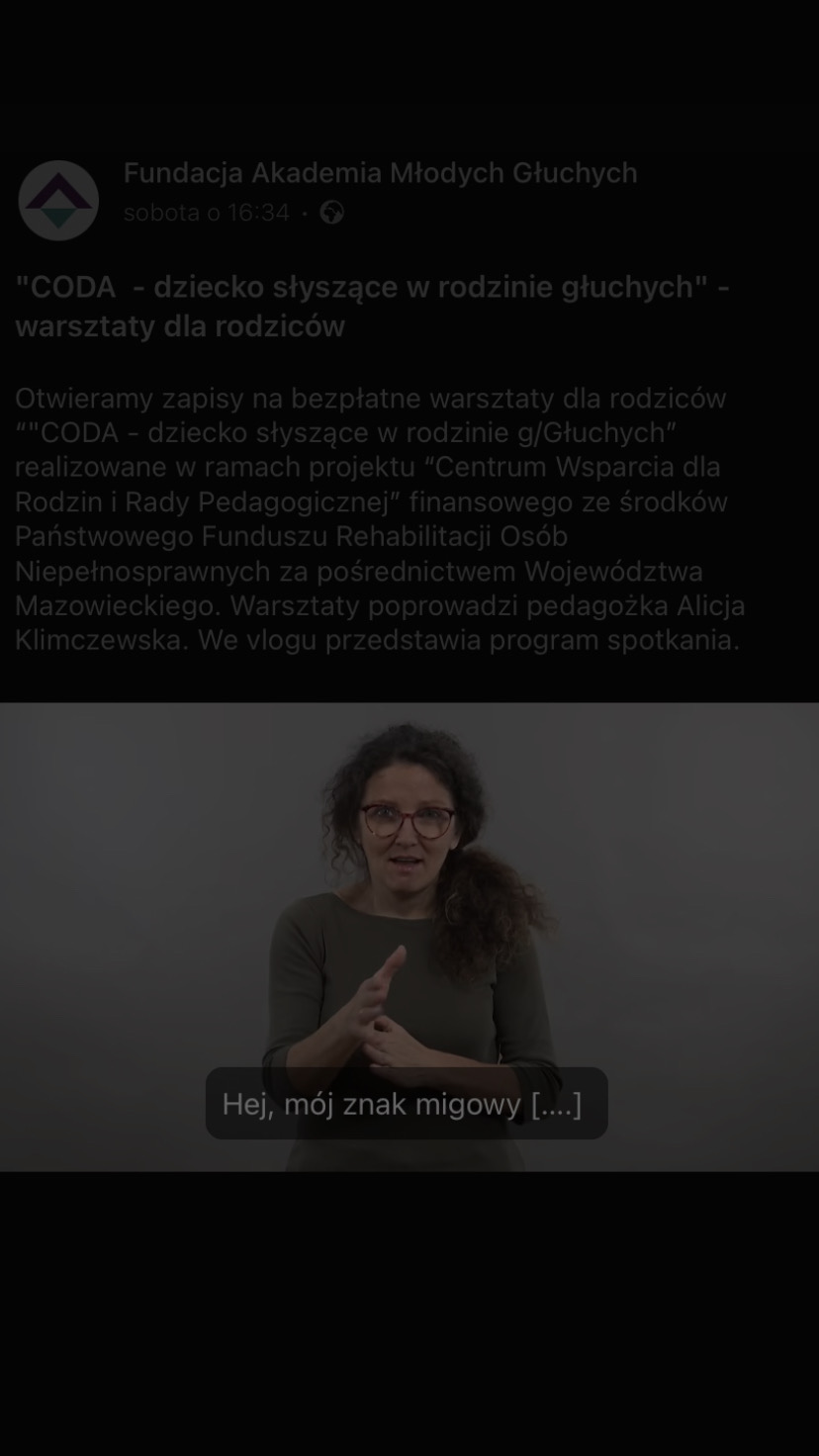 CODA  - dziecko słyszące w rodzinie głuchych - warsztaty dla rodziców