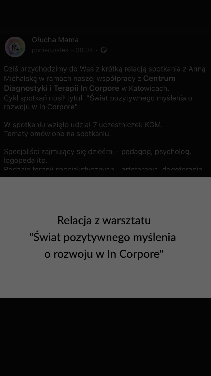 Świat pozytywnego myślenia o rozwoju w In Corpore - relacja z warsztatu