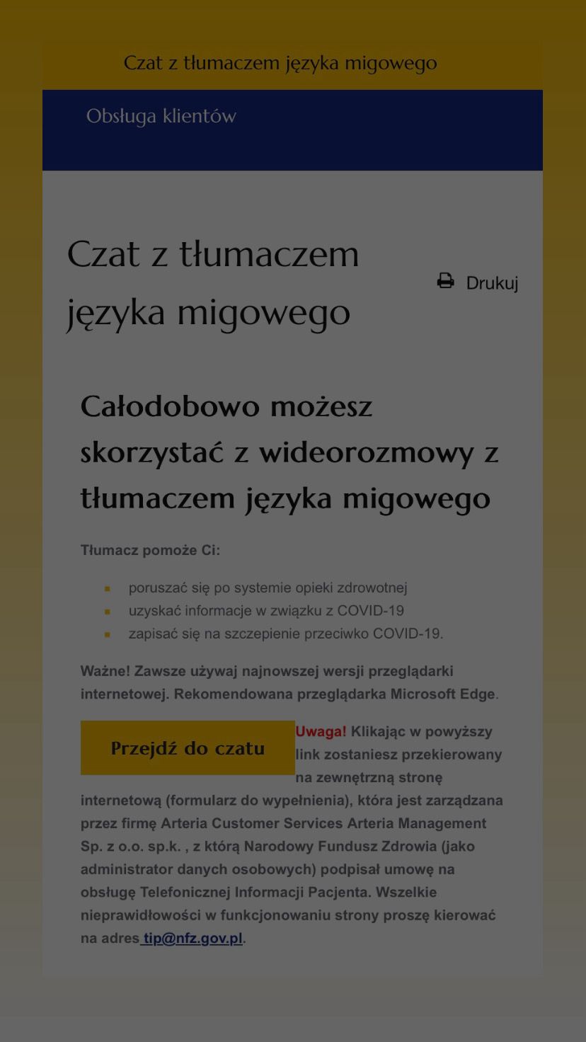 Czat z tłumaczem języka migowego