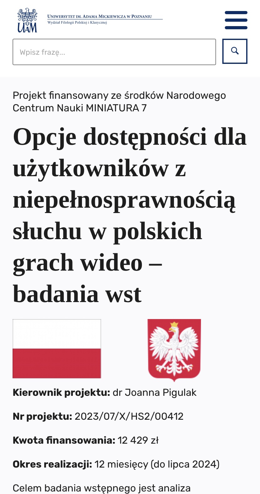 Opcje dostępności dla użytkowników z niepełnosprawnością słuchu w polskich grach wideo