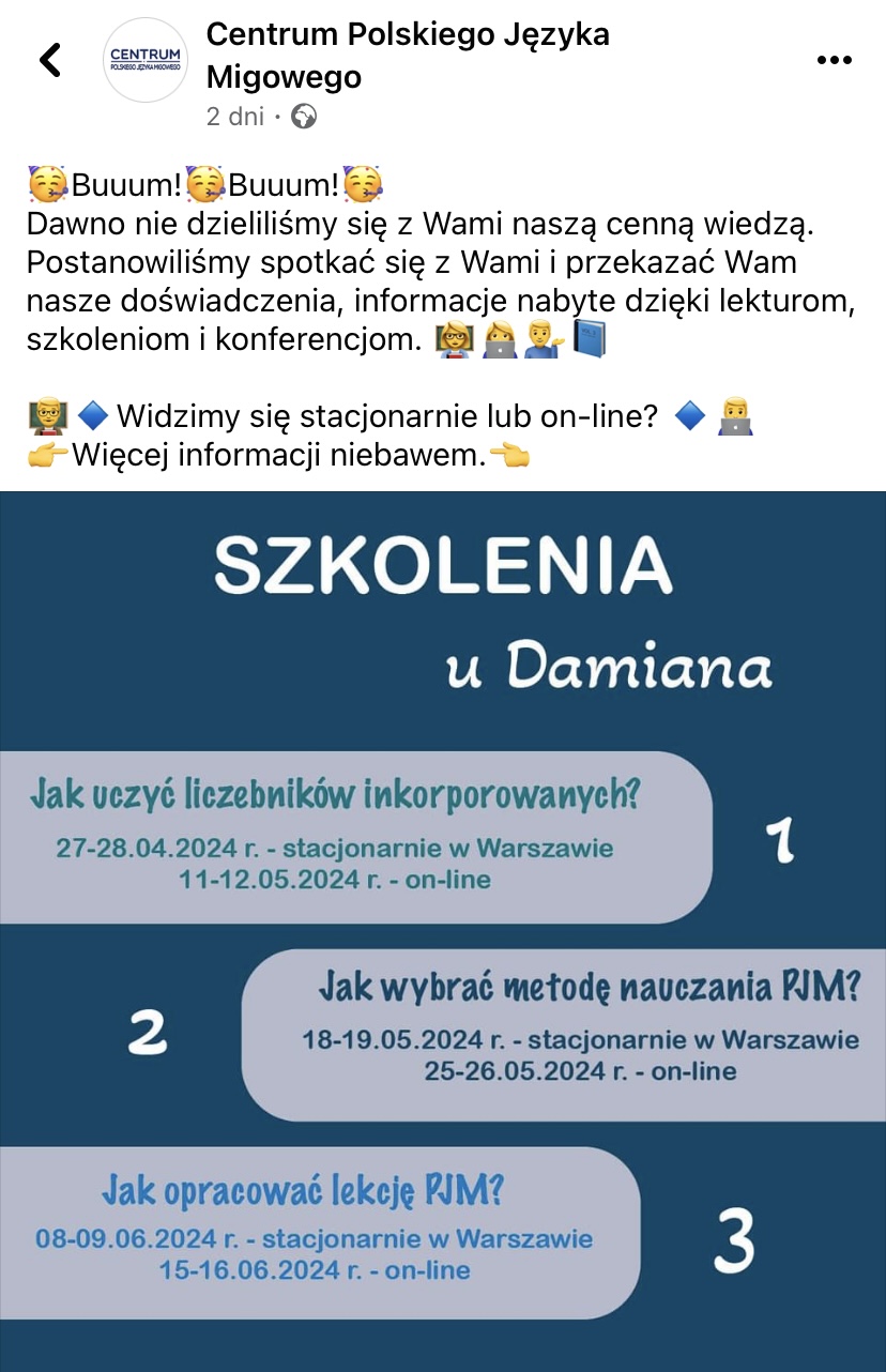 Szkolenia u Damiana