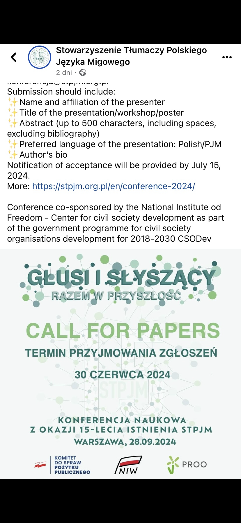 Termin przyjmowania zgłoszeń na konferencji naukowej