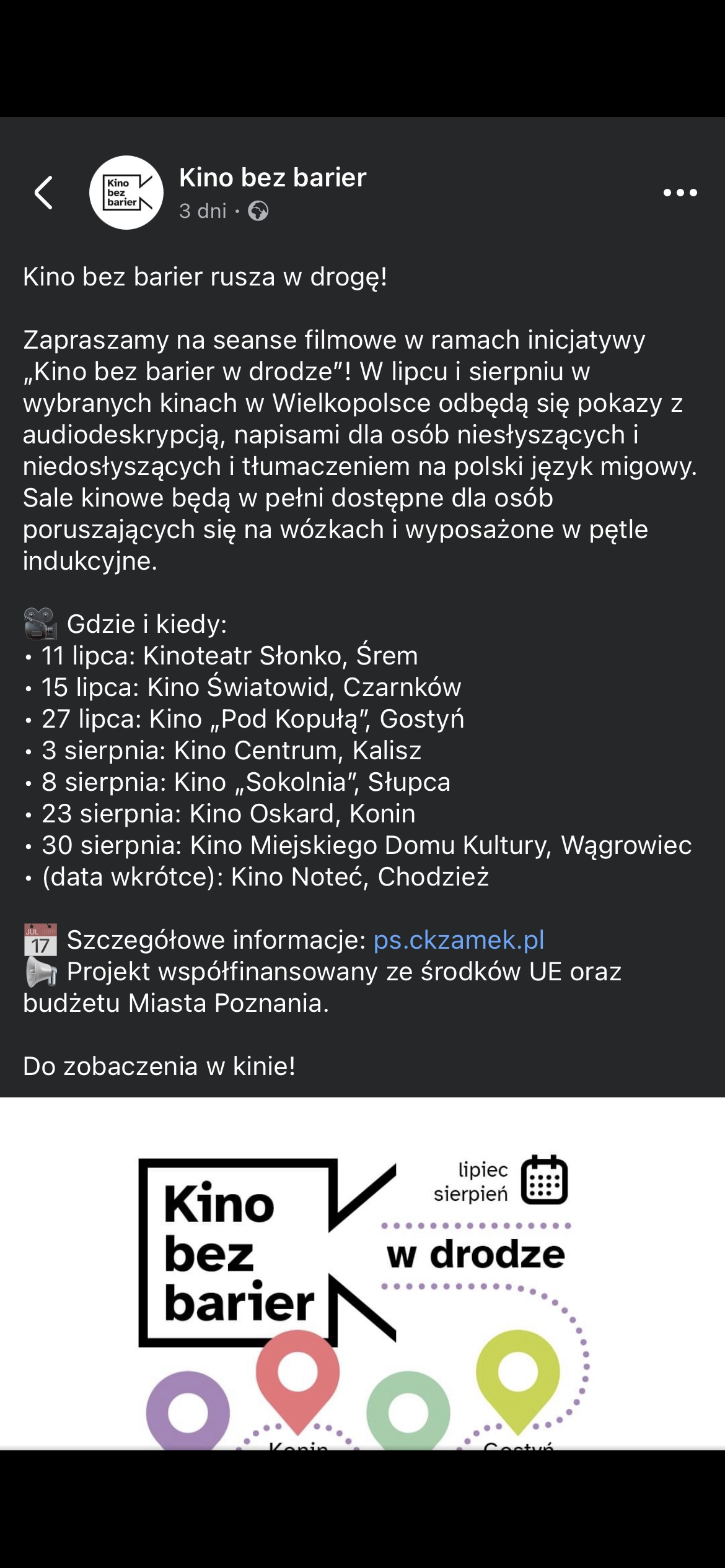 Kino bez barier w drodze na lipiec i sierpień